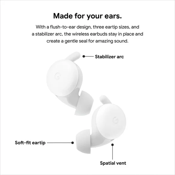 Google Wireless Earbuds in White - Picture 6 of 6